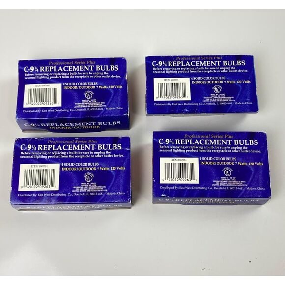 Vtg Lot of C-9 1/4 Replacement Christmas Light Bulbs NOS Red & Orange 16 Bulbs - Picture 2 of 3